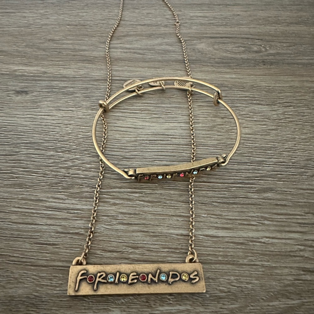 Alex and Ani Gold Friends Necklace and Bracelet Set